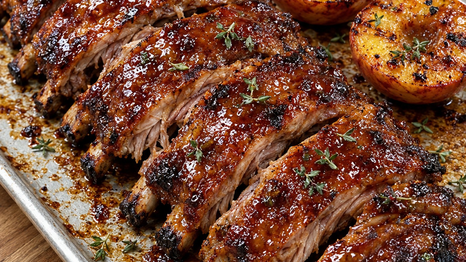 Bourbon-Peach Baby Back Ribs